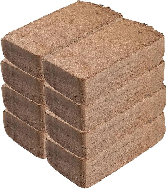 Coconut Coir Brick, 8 Pack 11.5 Pound Coconut Fiber Block, Organic Nutrition Soil for Plants and Flowers, Great Seed Bed (8)