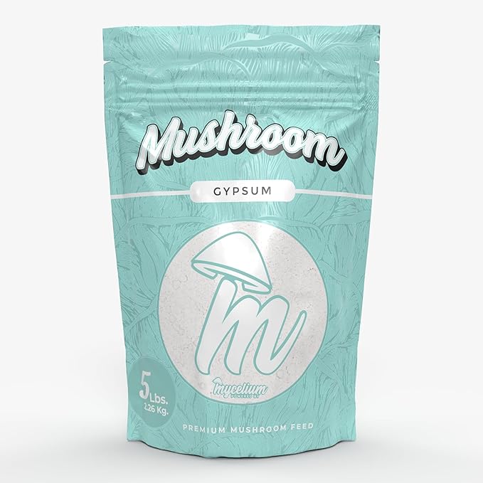 Mycelium Premium Gypsum – Organic, Non-GMO, Soil Amendment for Mushroom Cultivation, Sourced from Local USA Farms, Sustainable Farming, 5 lbs
