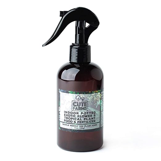 Cute Farms Indoor Potted Exotic Flower & Tropical Plant Fertilizer | Gentle Weekly Use Formula Plant Food (Three - 8 oz. Spray Bottles)