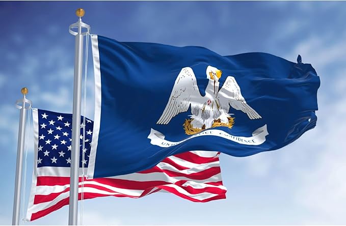 TOPFLAGS Louisiana Flag 3x5 Outdoor LA State Flags Double Sided Embroidered Longest Lasting Heavy Duty Polyester Stronger Brass Grommets 4 Stitched Hemming Perfect for Outside
