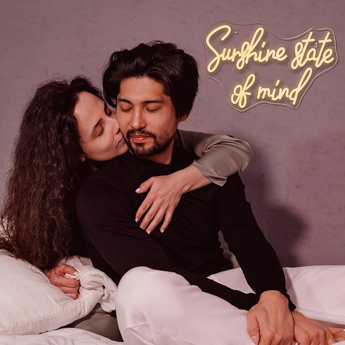 Sunshine State of Mind Neon Sign for Wall Decor,Neon Light Sign for Cafe Bar Kitchen Restaurant Coffee Dessert Shop Party