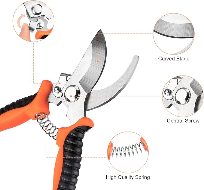 Upgrage Garden Grafting Tools, 2 in 1 Garden Pruning Tools Including Grafting Knife, Pruning Shears, Replacement Blades Grafting Tapes and Labels for Plant Branch Fruit Tree Cutting Pruner Tool Kits