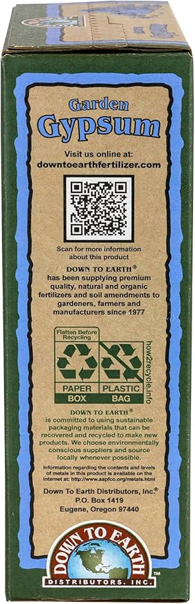 Down to Earth Organic Garden Gypsum Calcium Sulfate, 5 lb