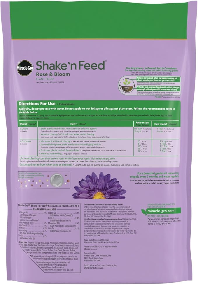 Miracle-Gro Shake 'N Feed Rose & Bloom Plant Food, 8 lb.