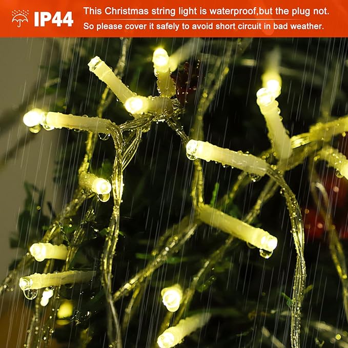 cerflyer (New) Christmas Decoration, String Lights with 12/'' Iron Star Tree Topper, 320 LED 8 Modes Waterproof Indoor Outdoor for Home, Christmas, Holiday - Warm White, YLS1000WD01