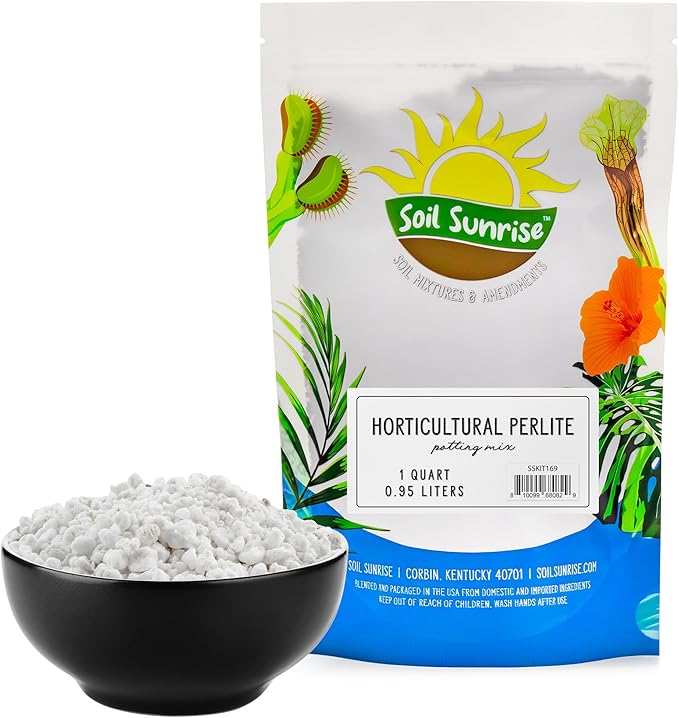 Horticultural Perlite Soil Additive (1 Quart); for Enhanced Potting Mix Drainage and Growth
