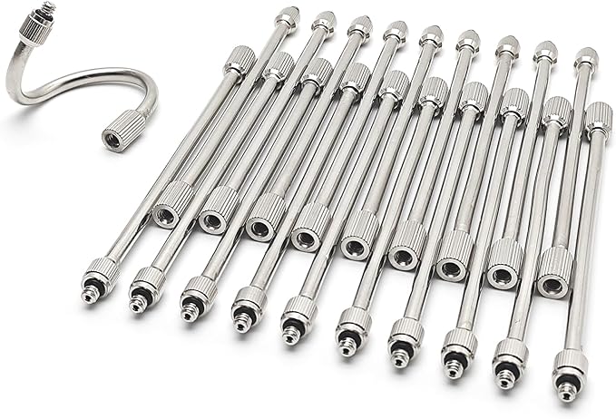 20 Pack Flexible Nozzle Extensions, Brass Mist Rod for Outdoor Misting System, Bendable Copper Extended Pole 10/24 UNC for Garden, Humidification, Outdoor Cooling, Dust Control, Landscaping(5.6Inch)