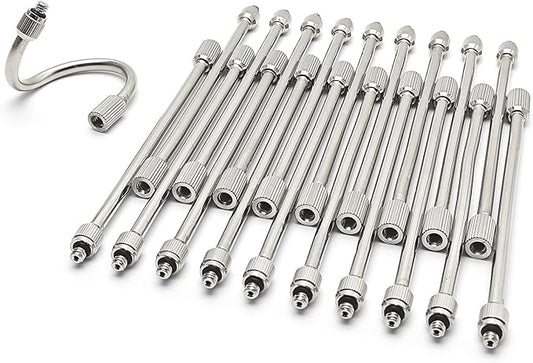 20 Pack Flexible Nozzle Extensions, Brass Mist Rod for Outdoor Misting System, Bendable Copper Extended Pole 10/24 UNC for Garden, Humidification, Outdoor Cooling, Dust Control, Landscaping(5.6Inch)