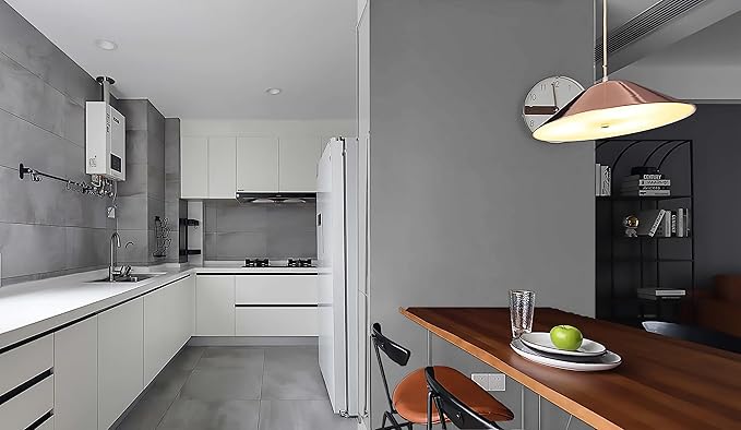 Dimoon 236''x17.7'' Grey Peel and Stick Wallpaper Contact Paper Modern Self Adhesive Wall Paper Removable Renter Friendly Textured Solid Color Shelf Cabinet Vinyl Roll (236''x17.7'',Grey)