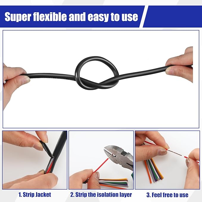 Hoolerry Solid Sprinkler System Wire 18 Gauge Irrigation Wire with UV Resistant PVC Jacket Sprinkler Cable for Underground Irrigation Field Central Control System 30v Ul Listed(18/5, 50 Ft)