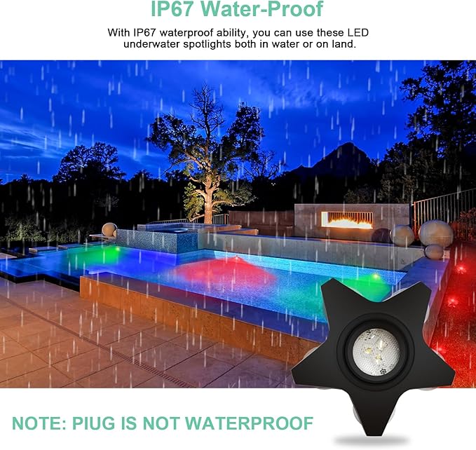 Outdoor Ground Lights 2, 46ft Pond Lights for Patio Decorations, RGB Colored Pathway Light with Music Sync, Underwater DIY Scene Modes for Pool Waterfall, Works with Alexa, Google Assistant