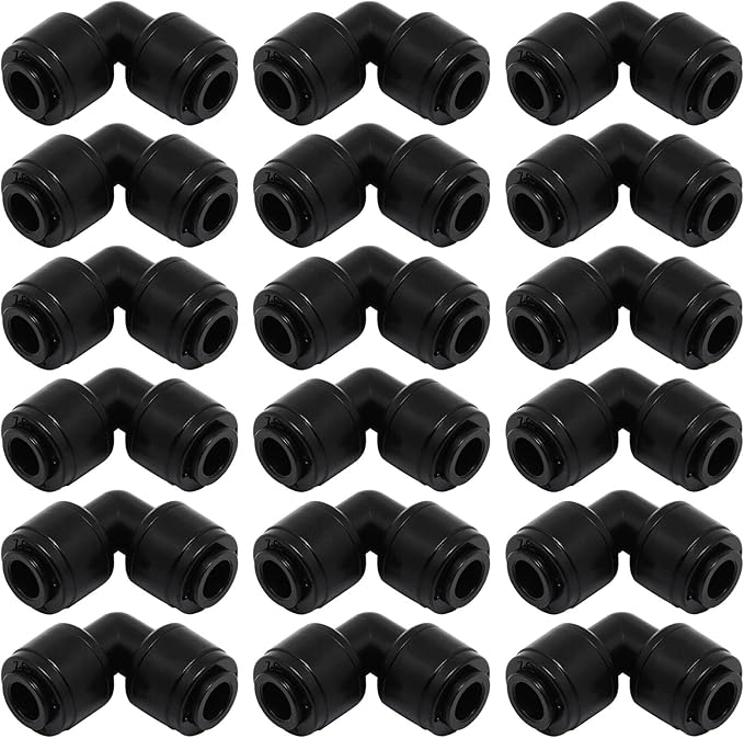 30 Pack Quick Connect 1/4 Irrigation Fittings, Quick Connect Fittings, Universal 90 Degree Elbow Fitting, Leak Free Fittings for Sprinkler or Drip Irrigation System