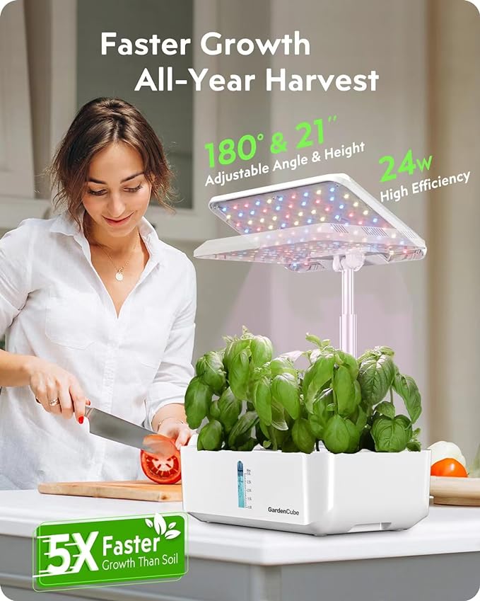 Hydroponics Growing System Garden: 12 Pods Indoor Herb Garden with Grow Light Plants Germination Kit Quiet Automatic Hydroponic Height Adjustable - Gardening Gifts for Women