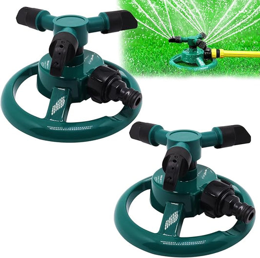 2Pcs Sprinklers for Yard, Automatic 360° Rotating Lawn Sprinkler, Garden Water Sprinklers for Lawn, Large Area Coverage Lawn Irrigation System, Yard Sprinklers for Lawns and Gardens Plant