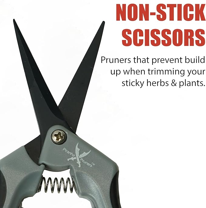 Piranha Pruner Trimming Scissors Garden Shears, Plant Trimmers, Gardening Hand Tools, Straight Fluorine Coated Blade