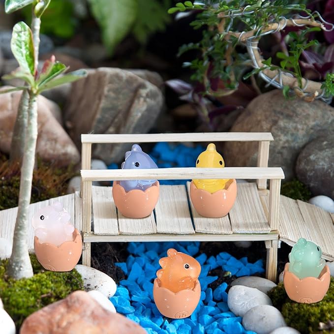 Libima 100 Pcs Mini Resin Luminous Dinosaur Figures Glow in The Dark Dinosaur Miniatures Resin Tiny Animal Figurines for Fairy Landscape Garden Aquarium Dollhouse Decor