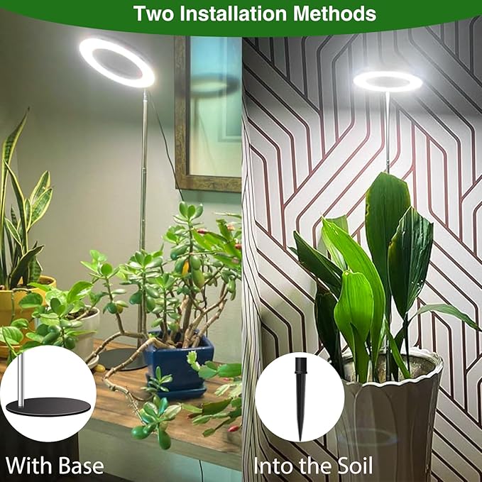 Grow Lights, Full Spectrum Plant Light for Indoor Plants, 2 in 1 Design Desktop Growing Lamp with Auto Timer for 6/12/16Hrs,3 Optional Spectrums,5 Brightness,Height Adjustable 9.8"-37.4"