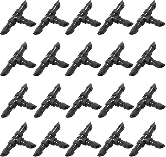 150 Pcs Barbed Connectors Drip Irrigation, Barbed Tee Fittings Drip Irrigation for 1/4 Inch Drip Tubing, Irrigation Tee for Drip or Sprinkler System(Black)