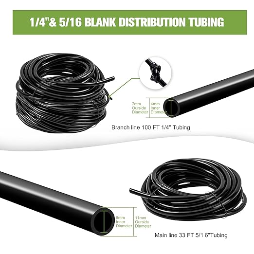 CHANGE MOORE 130FT Drip Irrigation Kit, Garden Irrigation System with Drip Nozzle Emitters,Drip Irrigation Tubing and Drip Irrigation Parts, Automatic Watering System for Plants Greenhouse