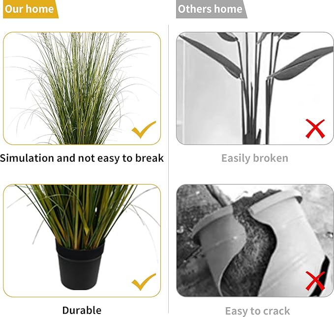 Artificial Plant 5ft Tall Artificial Grass Plant,Faux Plants Indoor Home Decorative Artificial Plants & Flowers in Pot Fake Plant, House Plant Indoor