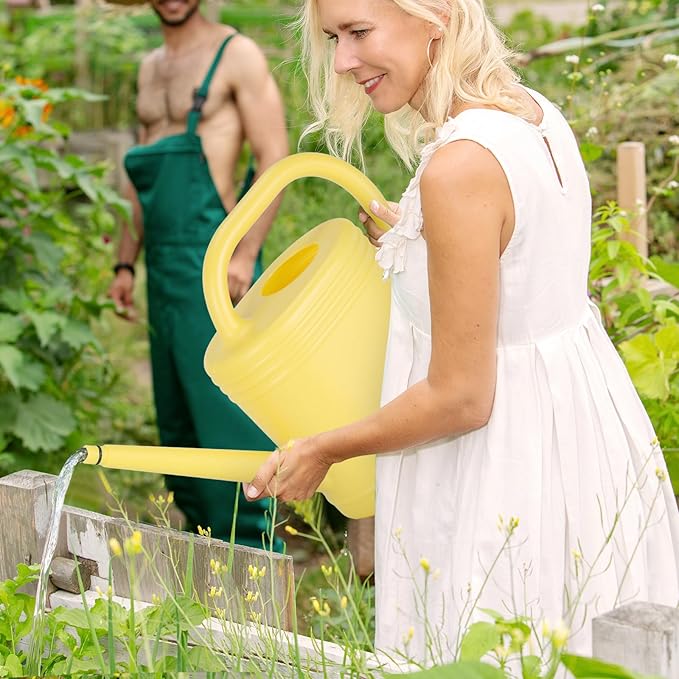 2 Gallon Watering Can for Indoor Plants, Garden Watering Cans for Outdoor Plant House Flower, Modern Plant Watering Can Large Long Spout with Sprinkler Head
