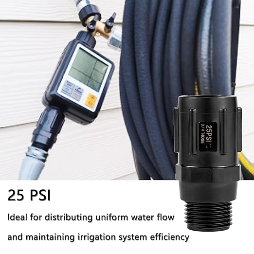 1pc Garden Hose Pressure Regulator 25 PSI, 3/4" FHT × 3/4“ MHT, Pressure Reducer, Great for Drip Irrigation System Distributing Regulator drip Irrigation Parts emitters for drip line