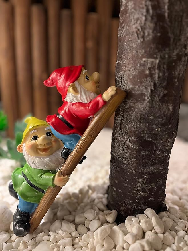 10.5'' Funny Garden Gnomes Statues, Weather-Proof Large Resin Outdoor Decor Garden Sculptures Cute Yard Decorations,Ideal Ornament for Outside Pond Pool Patio Front Porch Backyard