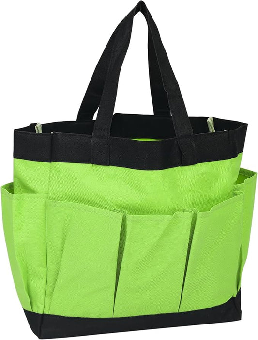 HARFINGTON Garden Tool Bag 11.2" x 5" x 11" Large Oxford Waterproof with Pockets Garden Tote Bag Gardening Plant Tool Organizer Storage Carrier Store for Outdoor Women Men, Green