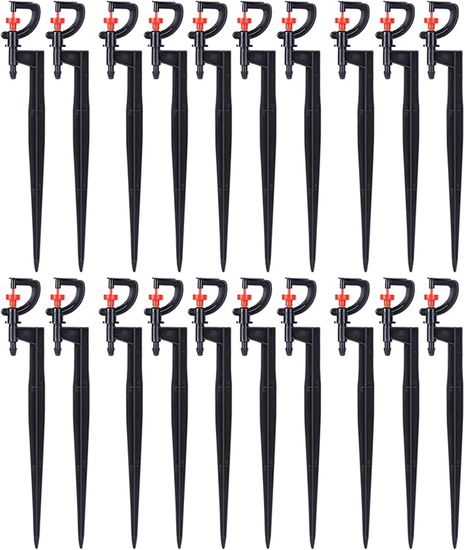 20pcs G Type 360 Degree Drip Irrigation Sprinkler Heads Adjustable Irrigation Drippers Sprinklers Garden Irrigation System Accessory for Garden Lawn