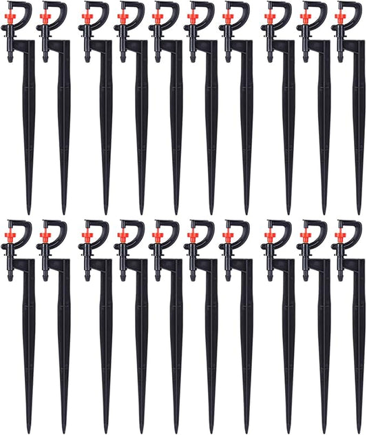 20pcs G Type 360 Degree Drip Irrigation Sprinkler Heads Adjustable Irrigation Drippers Sprinklers Garden Irrigation System Accessory for Garden Lawn