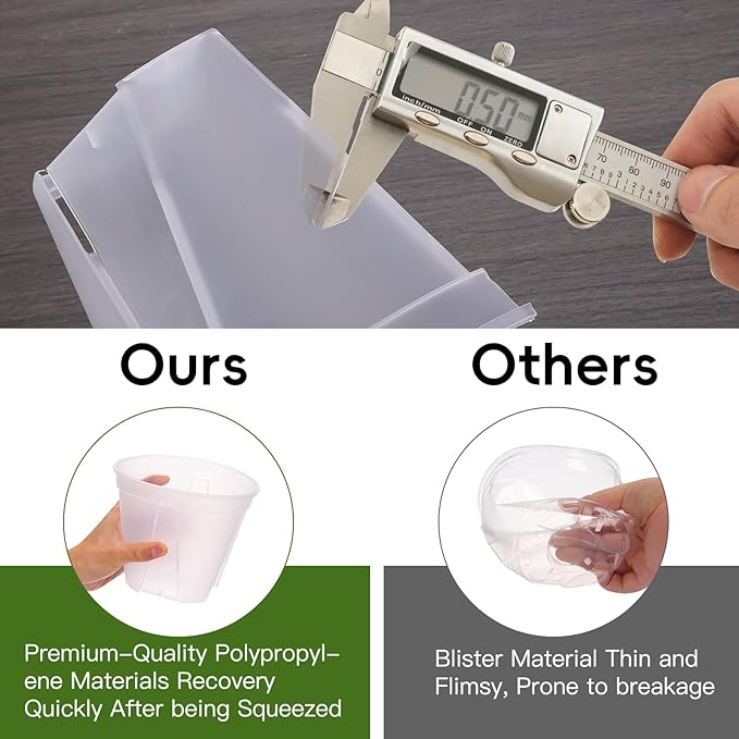 CEWOR 12pcs 4/5/6 Inch Clear Nursery Pots with Saucer, Transparent Plastic Plant Pots with Drainage Hole for House Plants, Flower, Succulent and Outdoor Clearance