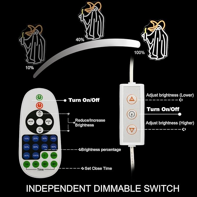 Ghost Neon Sign Wall Decor, Ghost Neon Light Bedroom Wall Decor Suitable for Kids Game Room Man Cave Birthday Halloween Decoration Gift