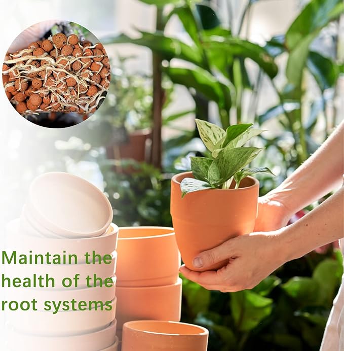 5LB LECA Explanded Clay Pebbles, 14-16mm Lightweight Clay Aggregate for Hydroponic Growing, Premium Grow Media for Orchids, Aquaponics Plants and Horticultural Drainage, Natural