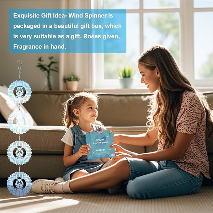 Bird Deterrents for Outside Owl Bird Scare Discs 3D Shiny Helix Wind Spinners, Reflective Bird Reflector & Stainless Steel Outdoor Garden Décor Sculpture Ornaments, Scare Birds Away from Yard Patio