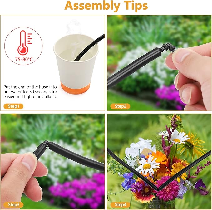 50 Pack 1/4 Inch Barbed Elbow Drip Irrigation Fittings, Barbed Drip Irrigation Connectors Fits Universal 1/4 Inch Drip Tubing, Irrigation Elbow for Drip or Sprinkler System(90 Degree Irrigation Elbow)