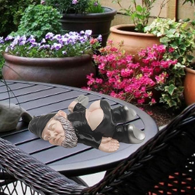 MINICAR 9.5'' Gnomes Statues Outdoor Decor, Large Naughty Sculptures Yard Decorations Patio Lawn Ornament, Funny Christmas Garden Gifts