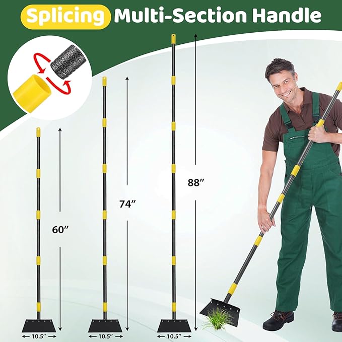 Garden Flat Shovel, Detachable, 2 Spades,88 Inch Floor Scraper Snow Ice Chopper for Sidewalks, Snow Shovel, Ice Scraper Removal Tool for Outdoor Garden Cleaning