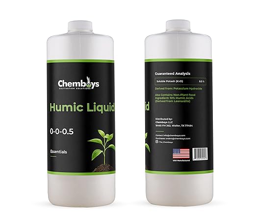Chemboys Organic Humic Acid with Fulvic – Liquid Carbon Concentrated Plant Supplement for Increased Nutrient Uptake, Soil, Lawns, Hydroponics & Garden – Soil Conditioner Plant Food Enhancer - 8 fl oz