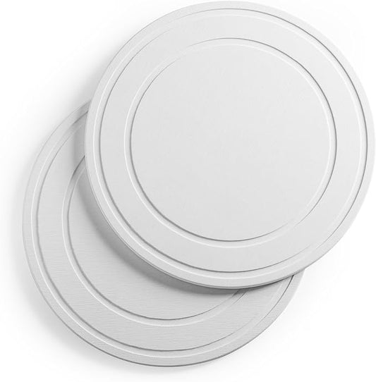 Diatomaceous Earth Plant Saucer for Indoor, 2 Pack 6 inch, Instant Dry Pot Saucer, Plant Drip & Drainage Tray for Indoor, Off White