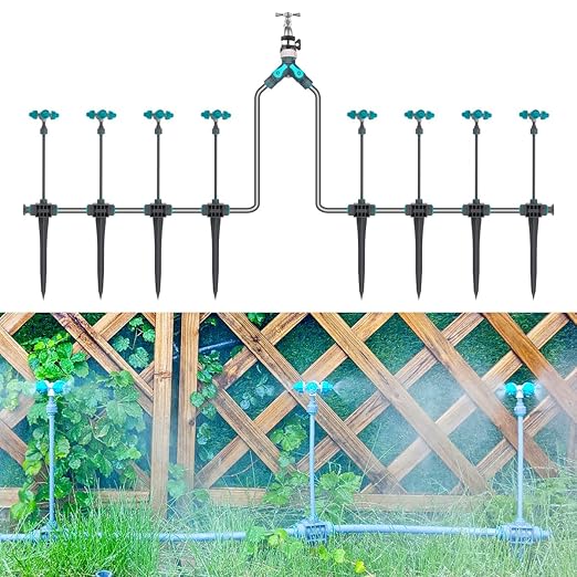 Drip Irrigation Kit 66ft, Automatic Irrigation System for Garden with 12mm Irrigation Tubing, Quick Connect Mist Nozzle with 4-Outlet for Lawn Outdoor Plants Greenhouse