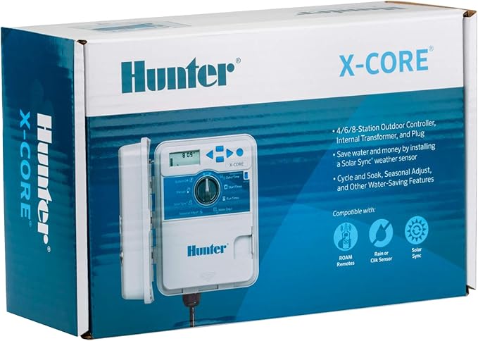 Hunter Sprinkler XC600 X-Core 6-Station Outdoor Irrigation Controller, Small, Gray
