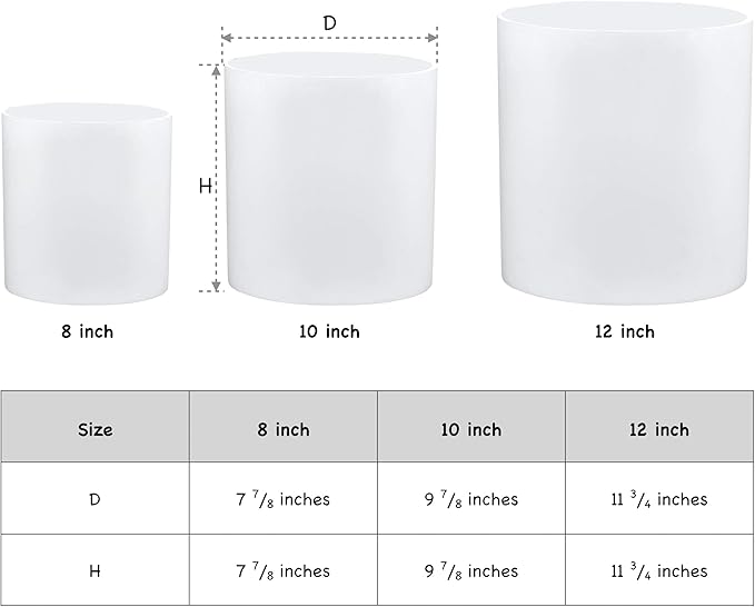 FaithLand Plant Pot 12 inch - Perfectly Fits Mid-Century Modern Plant Stand - Drainage Plug and Drainage Mesh Screen - Matte White