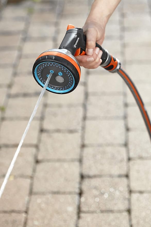 GARDENA (3817M-FP) Frost Proof - Premium Metal Multi Sprayer (Five Spray Patterns) + Water Stop