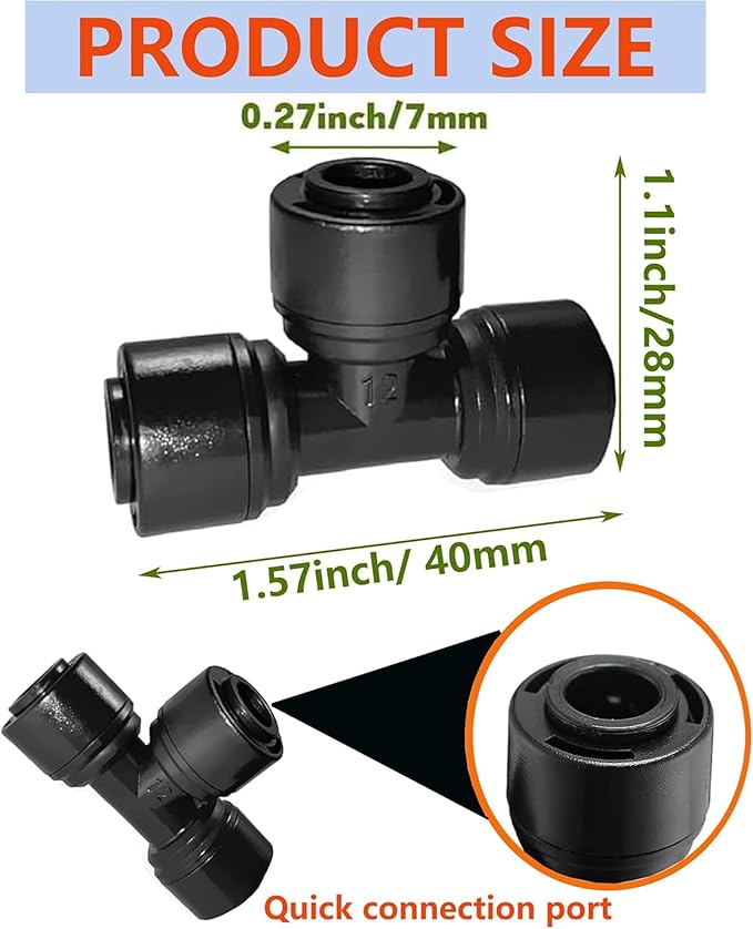 1/4 "O.D.Quick Connection Fitting,1/4" Push Connection Fitting,1/4 Water Line Fitting,Pipe Fitting for Reverse Osmosis Systems (Elbow + In-line + Triway + End Cap + on-off Valve,22Pack)