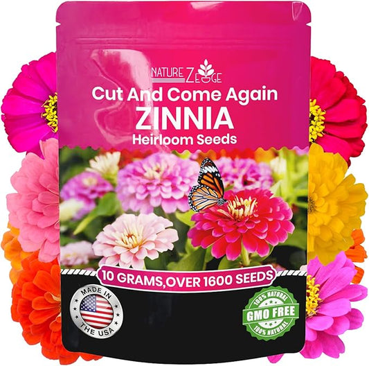 NatureZ Edge Zinnia Seeds for Planting Outdoors, Flower Seeds, Bulk Semillas De Flores para Sembrar, Pumila Mix 10 g