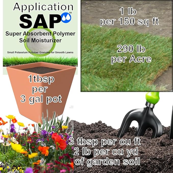 Small Granular Water Crystal for Grow Firm and Smooth Lawn and Keep Garden Plants Thriving (10 Pound)