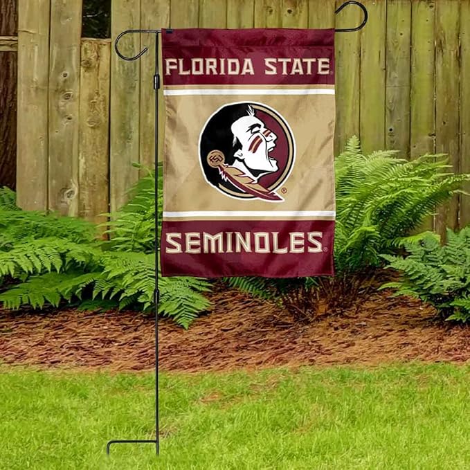 Florida State Seminoles Garden Banner Flag with Flag Pole Stand Set