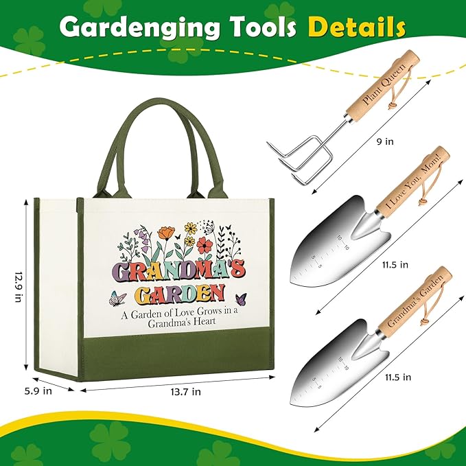 Gardening Tools Gifts for Grandma,Grandma from Granddaughter Grandson, Grandma Birthday Gifts Ideas, Great Grandma Gfits Best Grandma Ever Gifts for Plant Lover Grandmother Nana Gigi