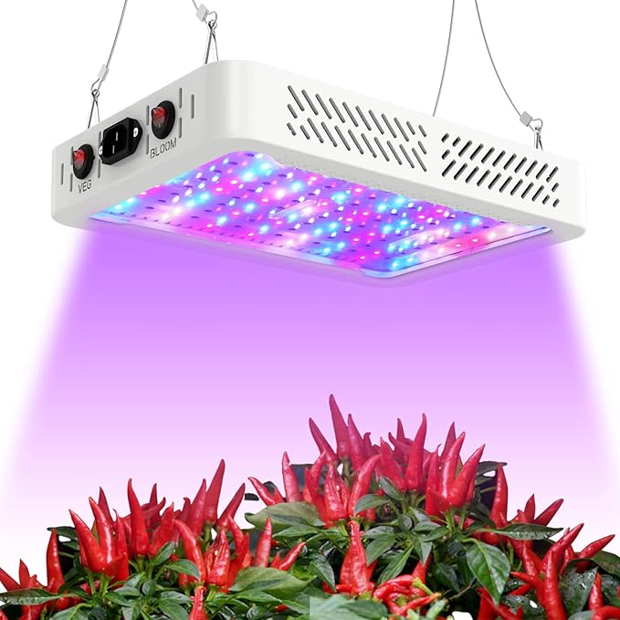 TATU 1000w LED Grow Light for Indoor Plants, Full Spectrum Plant Light Growing Lamp for Hydroponic Indoor Plant Veg and Flower for Grow Tent (Actual Power 100W=1000W HPS)