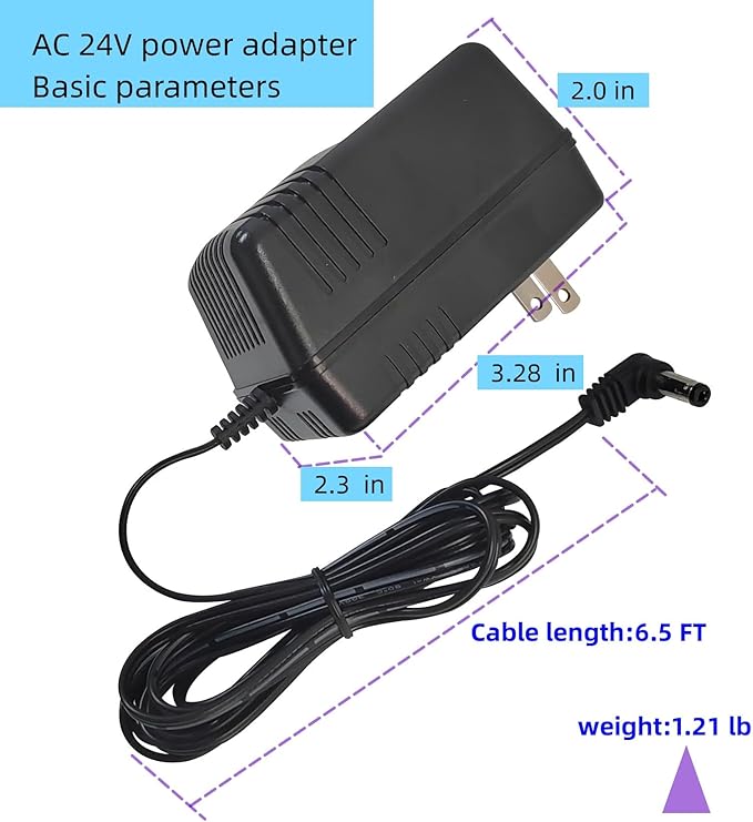 24 Volt 1000mA AC Power Adapter,Power Supply Transformer,for Smart Sprinkler Controller or Indoor Irrigation System Controller,Compatible with Rachio Smart Sprinkler Controller